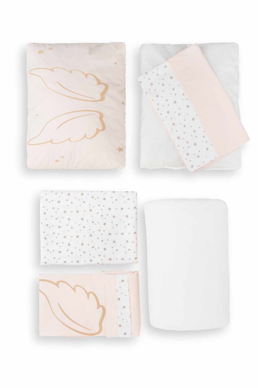 Set de dormit pentru bebelusi cu protectie laterala, Wallxpert, Park, Roz - imagine 6