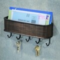 Cuier de perete pentru chei si scrisori Twillo, iDesign, 27 cm, bronz