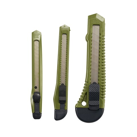 Set 3 cuttere heinner, 9/9/18 mm, plastic/otel