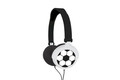 Casti pliabile cu fir pentru copii Fotbal, LEXIBOOK, 21x17x4 cm, plastic/textil, alb/negru