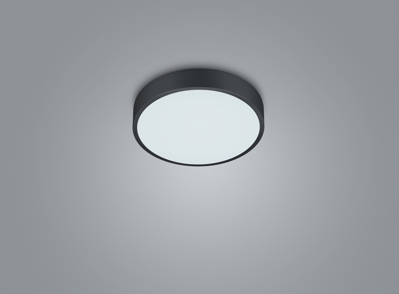 Plafoniera Waco, TRIO, 31x6 cm, 28W, 1x SMD, metal, negru mat