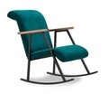 Scaun balansoar Yoka, Futon, 86x60x96 cm, metal, albastru petrol