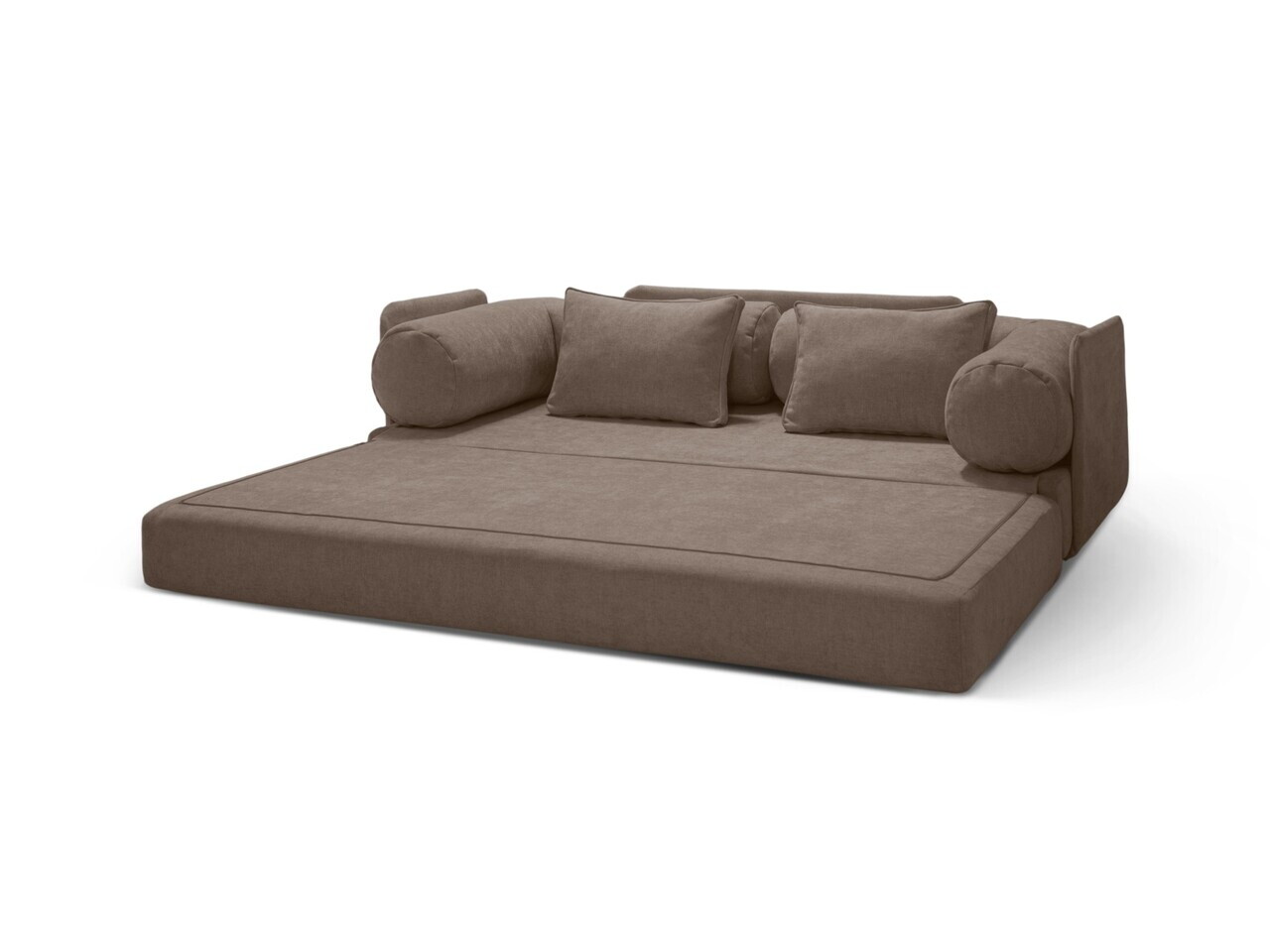 Canapea extensibila 3 locuri, Dreamy, Micadoni Home, 206x95x70 cm, tesatura structurata, cappuccino — imaginea 4