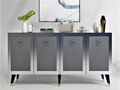 Consola, Olivia, Bare, 150x40x80 cm, PAL , Antracit / Argintiu