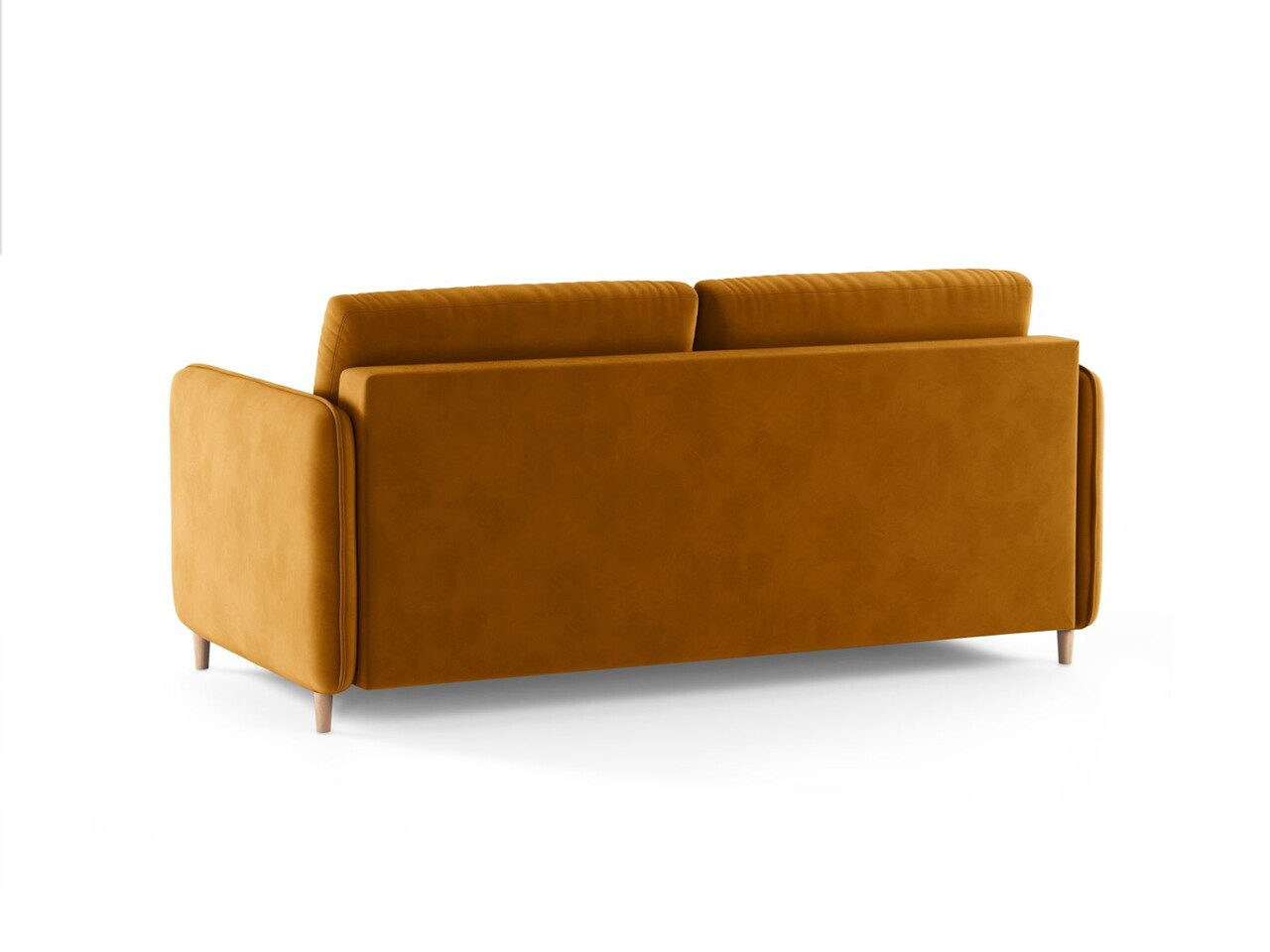 Canapea extensibila 3 locuri, Simo, Micadoni Home, 184x102x95 cm, catifea, galben — imaginea 5