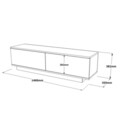 Comoda TV, Locelso, FN1, 140x38.2x35.5 cm, Negru