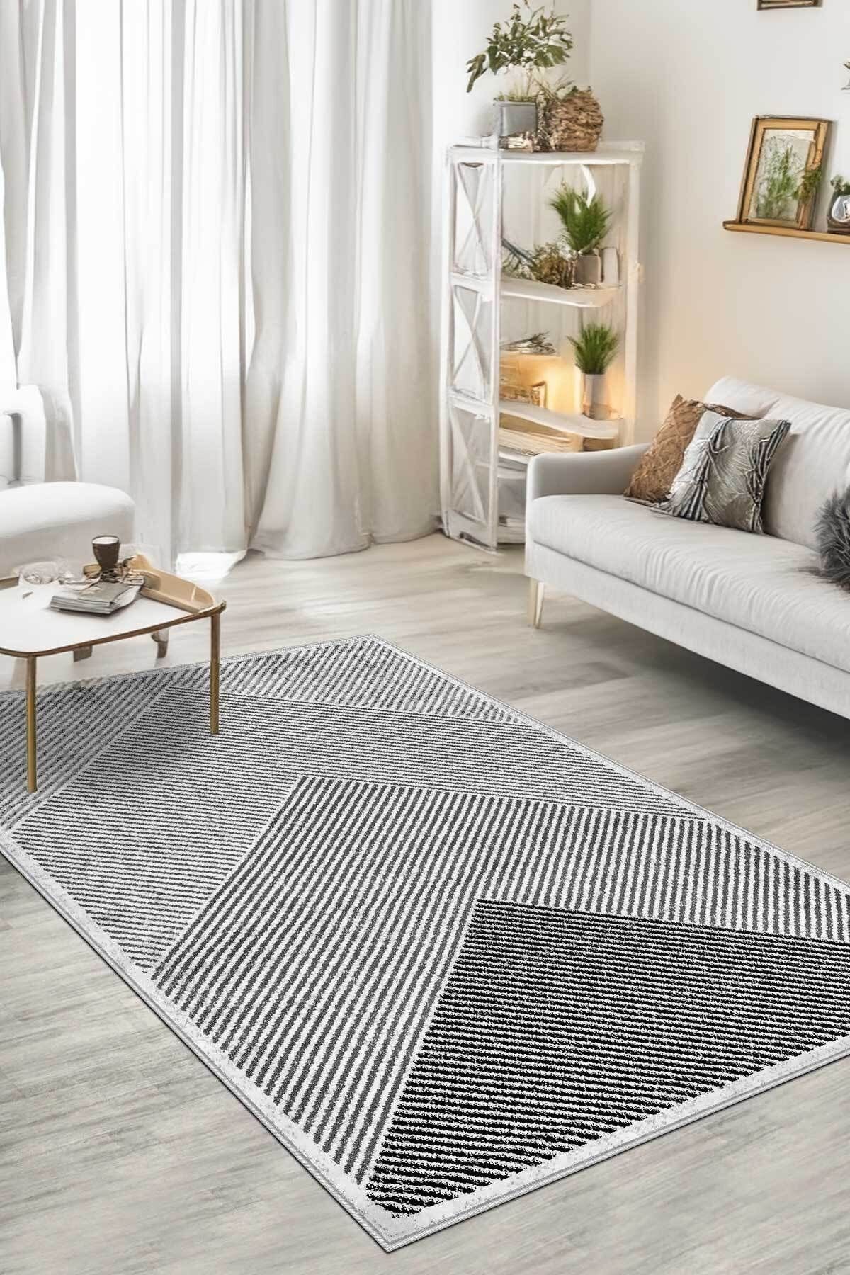 Covor, CLR-SLN-7247-HALI-361, 200x300 cm, Poliester, Gri