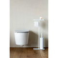 Suport hartie igienica si perie toaleta, Brabantia, MindSet, 29x12.5x75.5 cm, otel, Alb
