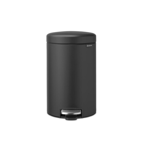 Cos de gunoi cu pedala, Brabantia, NewIcon Mineral Infinite Grey, 12 L, 33.8x25.1x41.1 cm, otel, gri