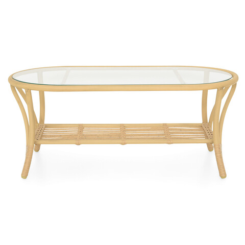 Masuta de cafea pentru gradina Surabaya, 100x50x40 cm, aluminiu/sticla securizata, natur