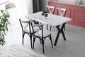 Set scaune 4 piese, Nmobb , Ekol, Metal, Alb