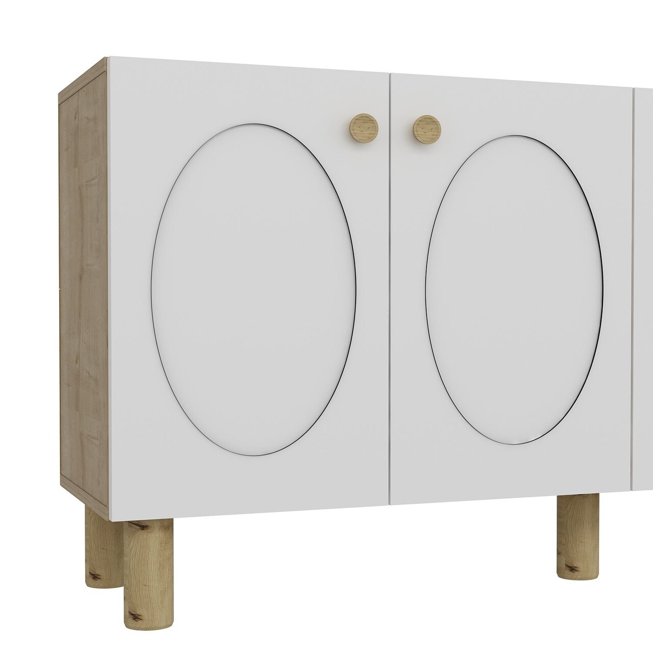 Consola, Hanah Home, Nef, 150x75x32 cm, PAL , Maro, Alb - view 5