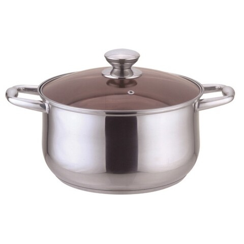 Oala cu capac Muhler, MR-4621, inox/sticla, 26 cm