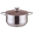 Oala cu capac Muhler, MR-4621, inox/sticla, 26 cm