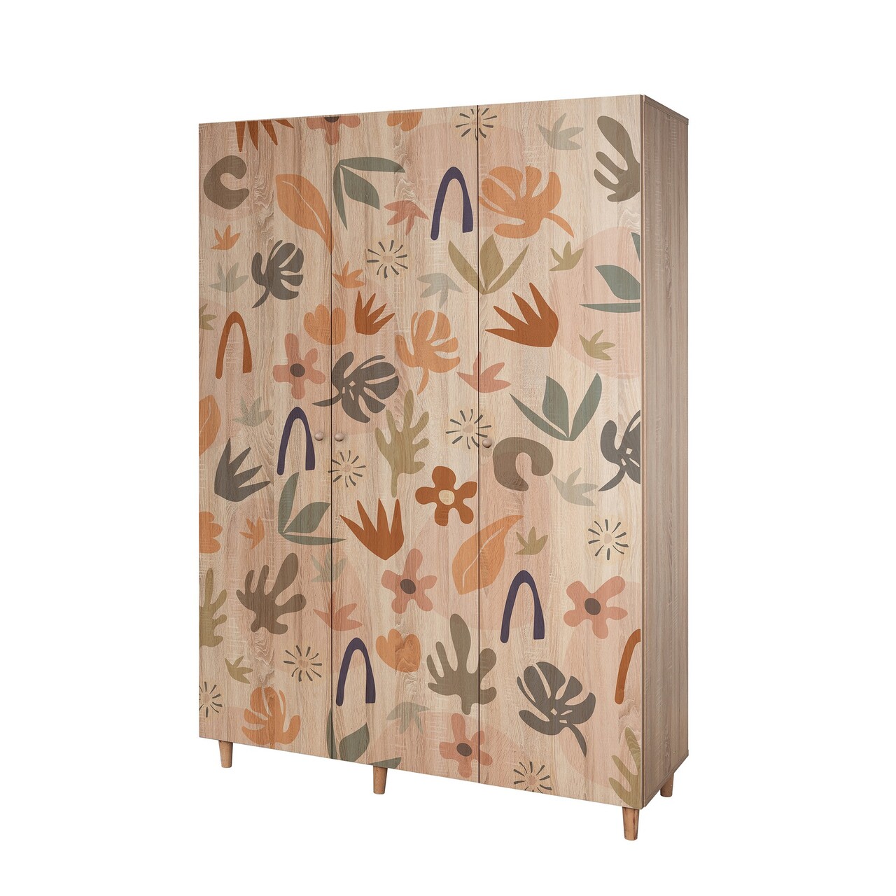 Dulap pentru haine, Vella, Lena 3 -906, 135x192x52 cm, PAL, Sonomo - 2 | YEO