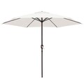 Umbrela de gradina / terasa Monty, Ø 270 cm, Ø38 mm, cu manivela, sistem antivant, aluminiu, alb