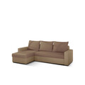 Coltar extensibil reversibil 3 locuri ELTAP, Livio, 237x150x72 cm, lemn/poliester, maro deschis/bej