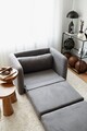 Canapea extensibilă cu 1 loc, Evalina, 383EVN1271, Cadru: 100% CARPEN, Gri