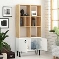 Biblioteca Bene, Decortie, 80x30x166, alb/bej