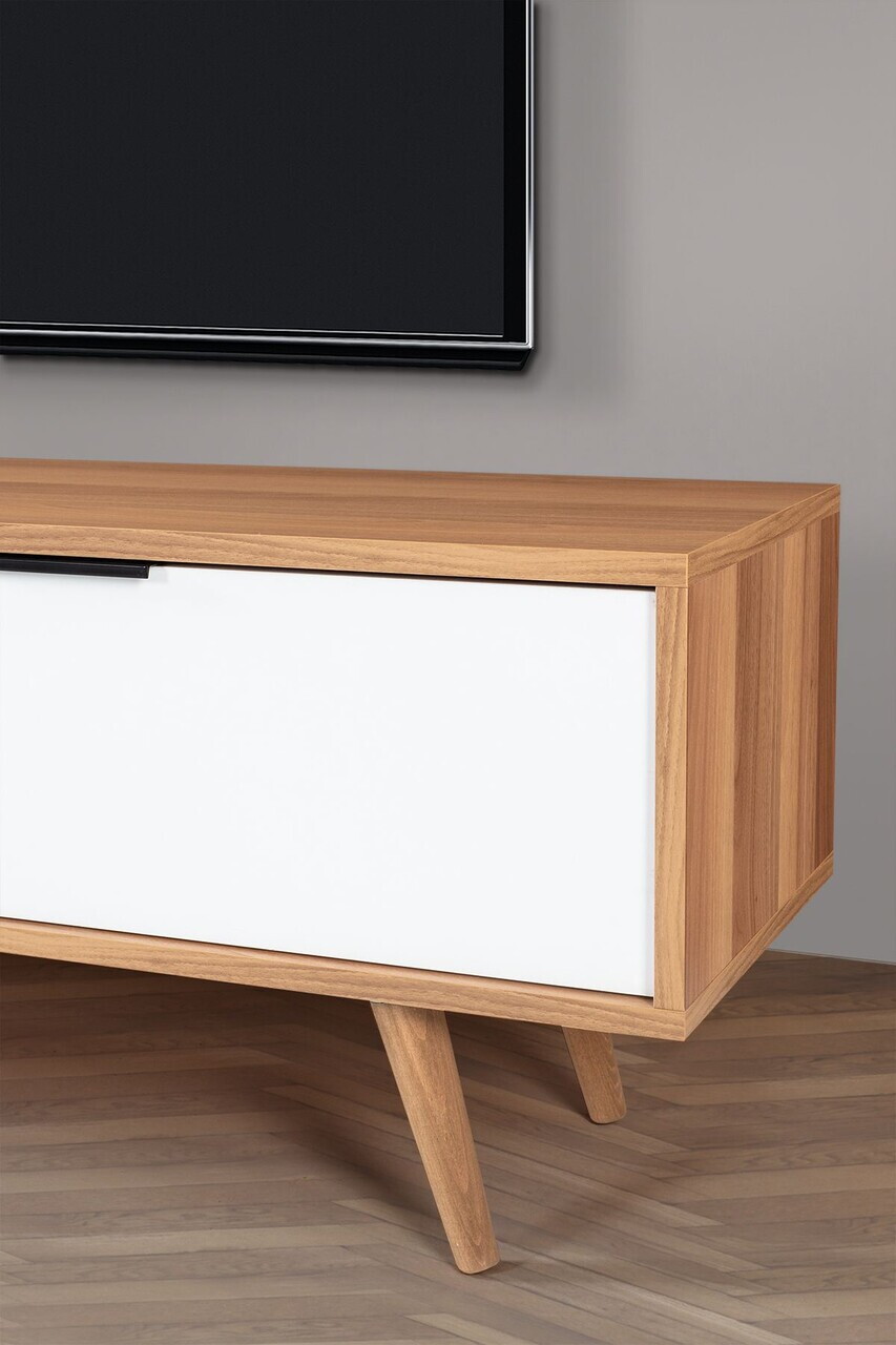 Comoda TV, Hanah Home, Venüs 3644, 160x46x35 cm, PAL, Nuc/Alb — imaginea 5