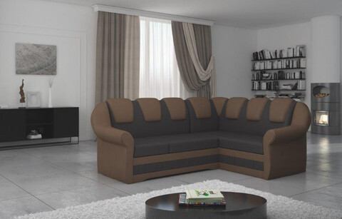 Coltar extensibil dreapta 3 locuri ELTAP, LII-033, Lord II, 243x195x112 cm, lemn/poliester, maro inchis/maro