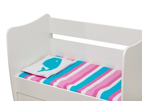 Lenjerie de pat pentru copii Whale, U-grow, 3 piese, bumbac, multicolor
