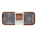 Platou decorativ / decoratiune pentru centrul mesei Ethnic, Gift Decor, 38 x 15 cm, lemn/poliuretan