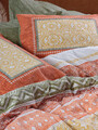 Lenjerie de pat pentru o persoana Single XL (DE), Tuwa - Tile Red, Cotton Box, Bumbac Ranforce