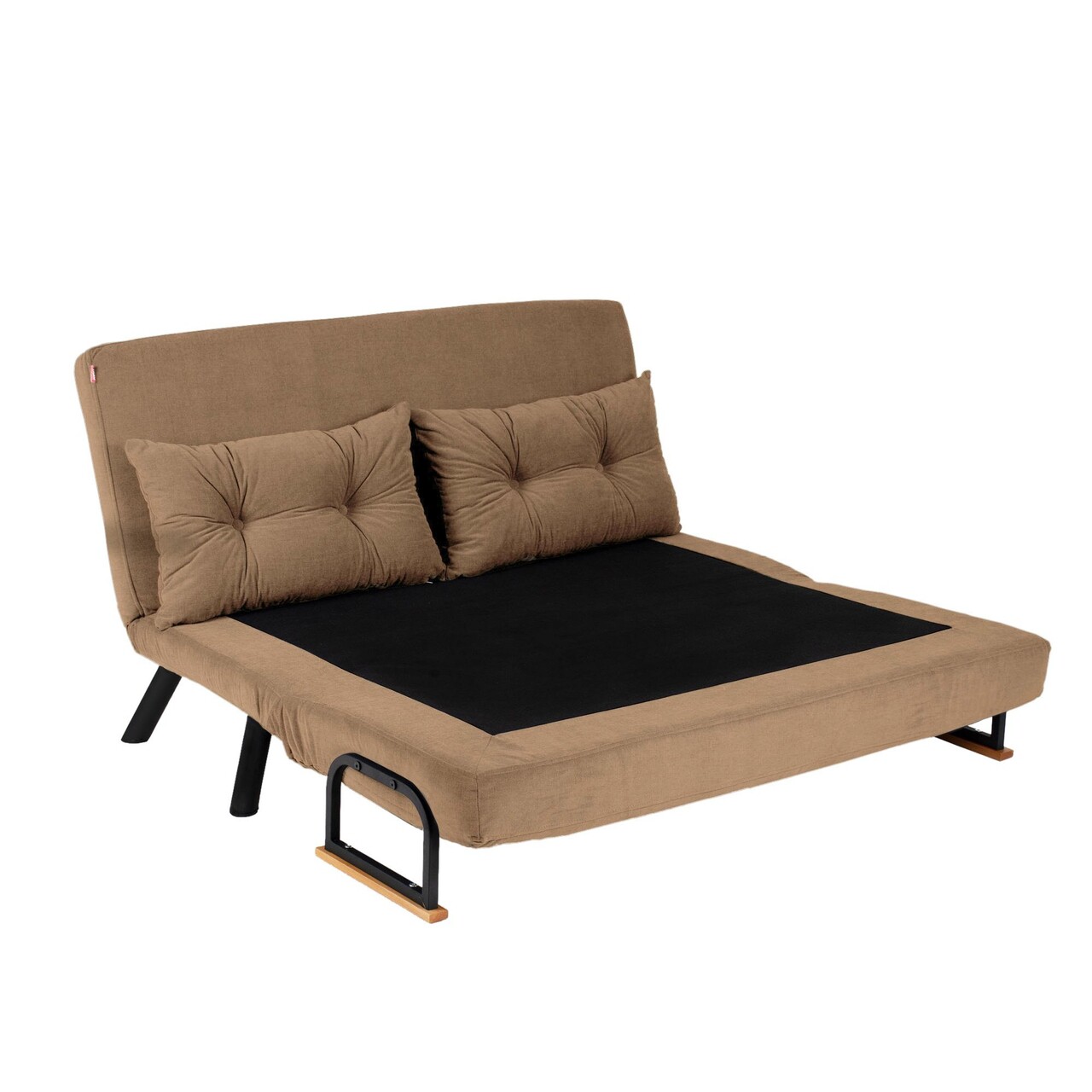 Canapea extensibilă cu 2 locuri, Futon, 859FTN2870, Metal , Maro deschis - 2 | YEO