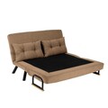 Canapea extensibilă cu 2 locuri, Futon, 859FTN2870, Metal , Maro deschis