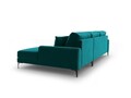 Coltar dreapta, Madara, Mazzini Sofas, 5 locuri, black legs, 254x182x90 cm, catifea, turcoaz