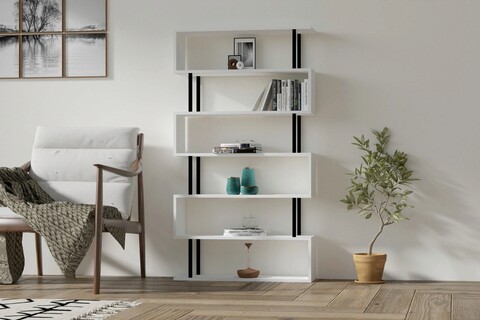 Corp biblioteca, asse home, hector, 90x162.6x22 cm, alb