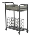 Carucior servire cu suport pentru vin Industry, Mauro Ferretti, 81.5x35x86 cm, fier