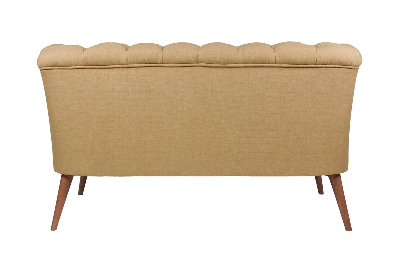 Canapea fixa West Monroe, Zeon, 2 locuri, 140x75x76 cm, lemn, ciocolatiu