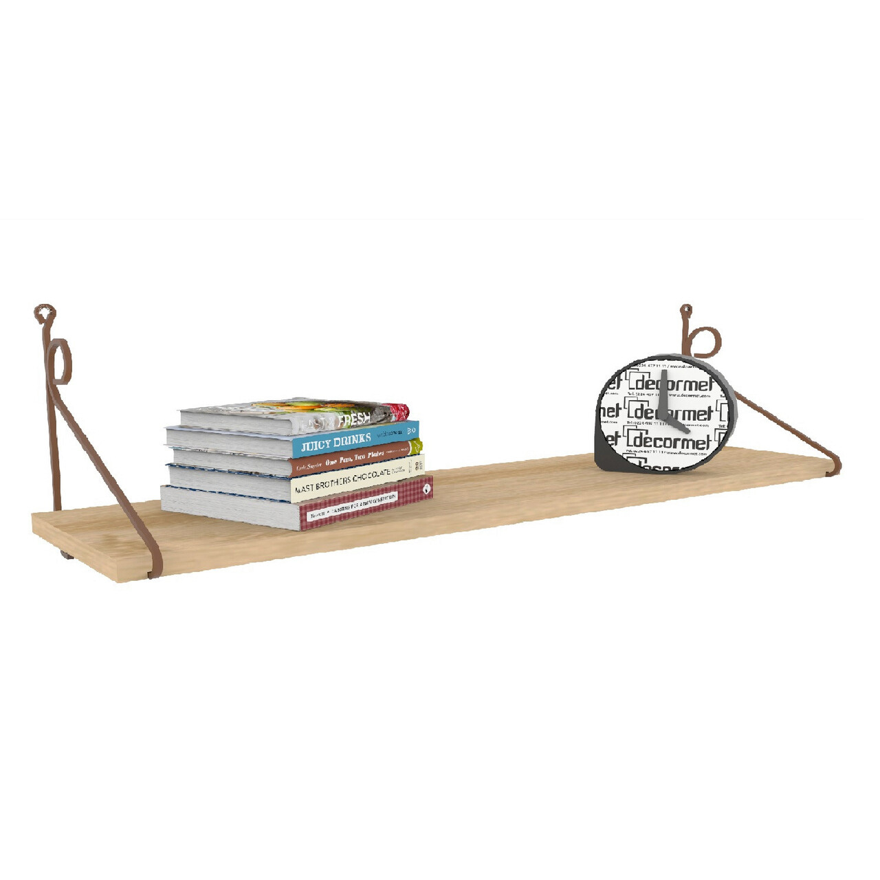 Raft de perete, Decormet, Seramoni, 72x27x20 cm, Stejar - 1 | YEO