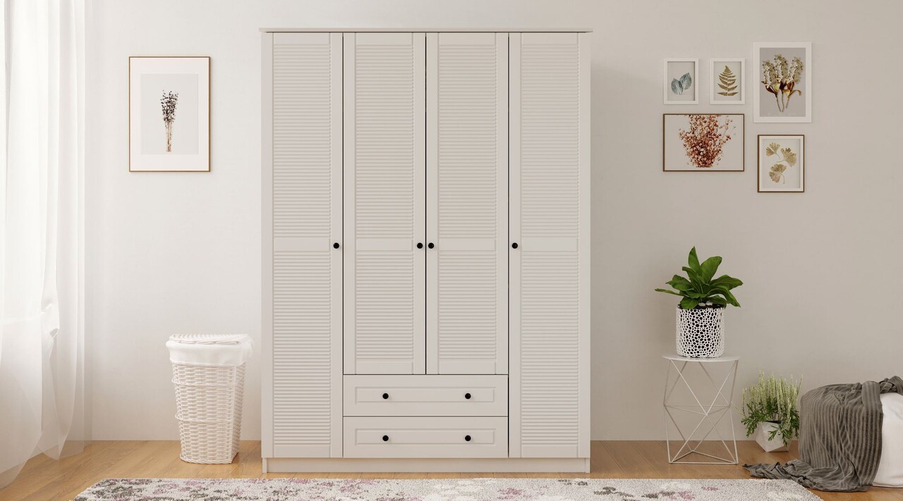 Dulap pentru haine, Rabi, Rb-063, 140x184x52 cm, Alb mat - 1 | YEO