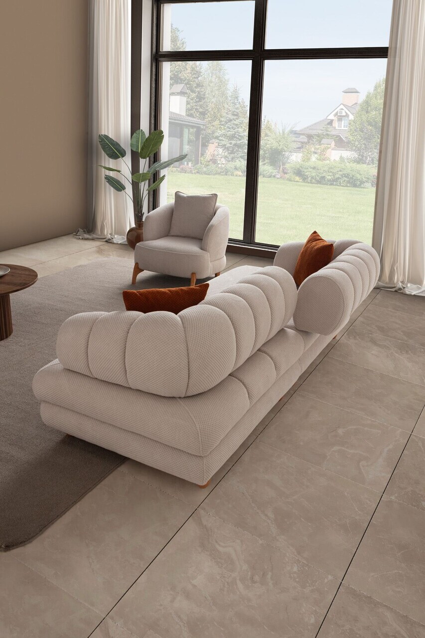 Canapea 3 locuri, Atelier del Sofa, 752EST1156, Lemn de carpen/PAL melaminat, Bej - view 10