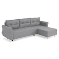Coltar extensibil cu lada si sezlong interschimbabil, Lecce, L.230 l.76/140 H.90, stofa, gri deschis