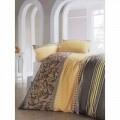 Lenjerie de pat dubla Miranda Yellow, 4 piese, 220x240 cm, amestec bumbac, multicolor