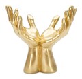 Statueta decorativa, Peace Hands, Mauro Ferretti, 25 x 15 x 24 cm, polirasina, auriu