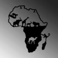 Decoratiune de perete, Animals Of Africa, Metal, Dimensiune: 61 x 70 cm, Negru