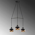 Lustra, Opviq, 892OPV1759, Fier, Negru/Cupru