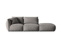 Canapea modulara 3 locuri cotiera dreapta, Chris-184, Micadoni Home, 315x100x80 cm, catifea, gri