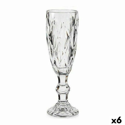 Set 6 pahare de sampanie Diamond, Vivalto, 170 ml, sticla, transparent