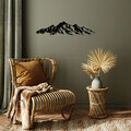 Decoratiune de perete, Mountain, Metal, Dimensiune: 68 x 16 cm, Negru