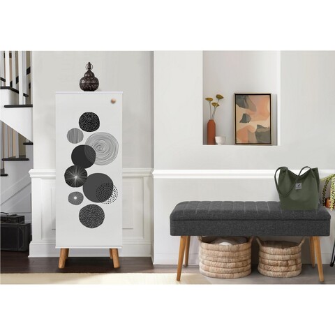 Set de mobilier pentru hol, Hanah Home, Vegas White, Alb / Antracit