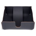 Suport servetele, Ruca, 18 x 6 x 18 cm, piele ecologica, gri inchis