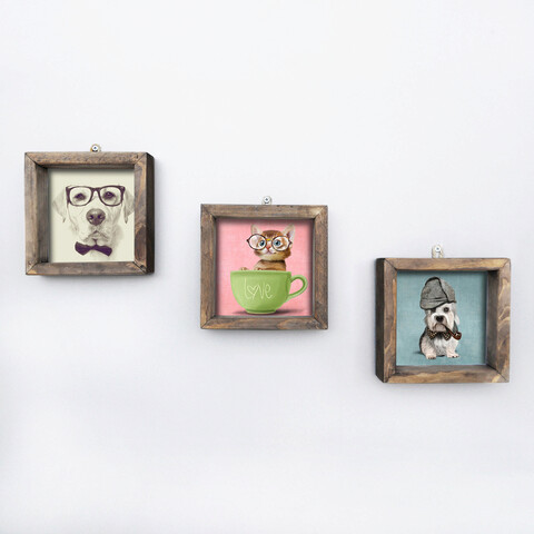 Set 3 tablouri decorative, ukzm017, mdf, imprimat uv, multicolor
