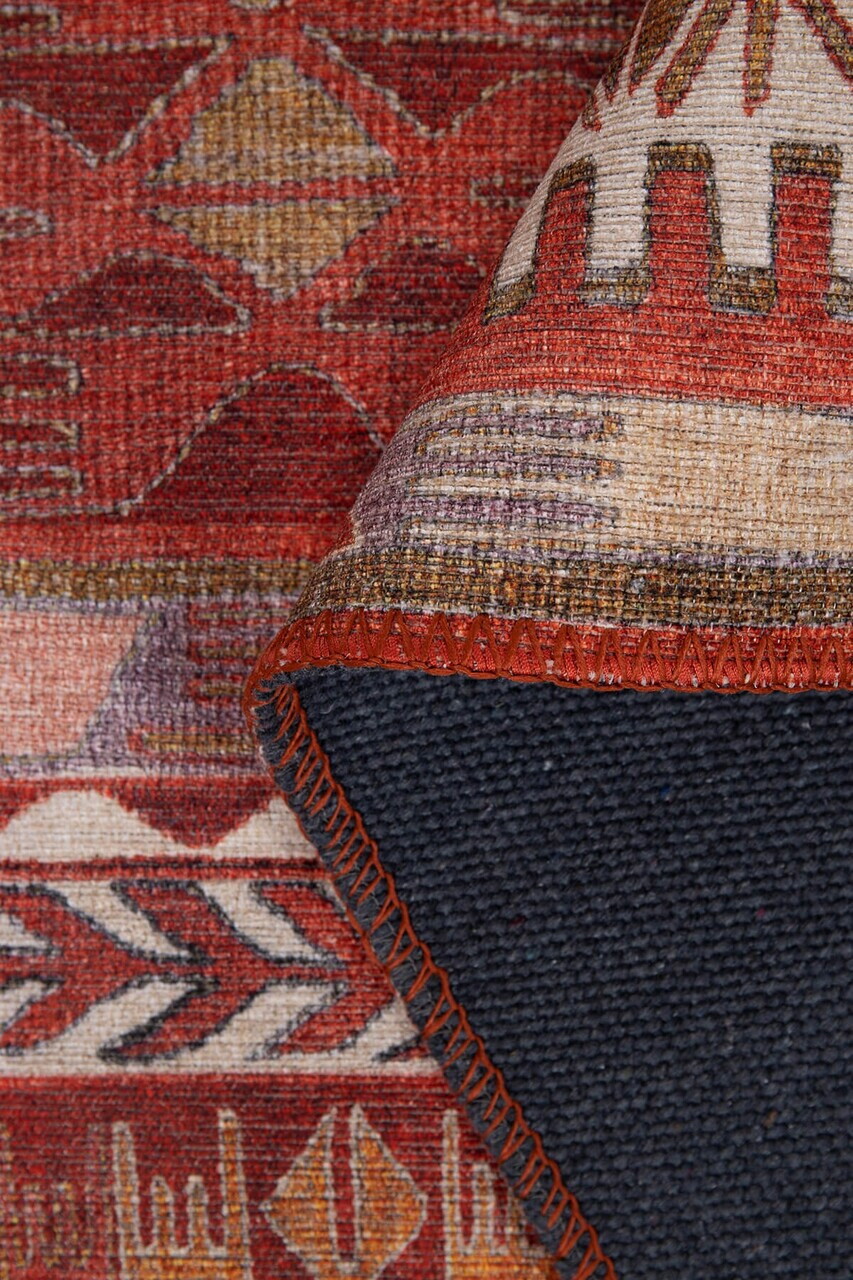 Covor, Folk Chenille, 75x150 cm, Poliester, Rosu — imaginea 4