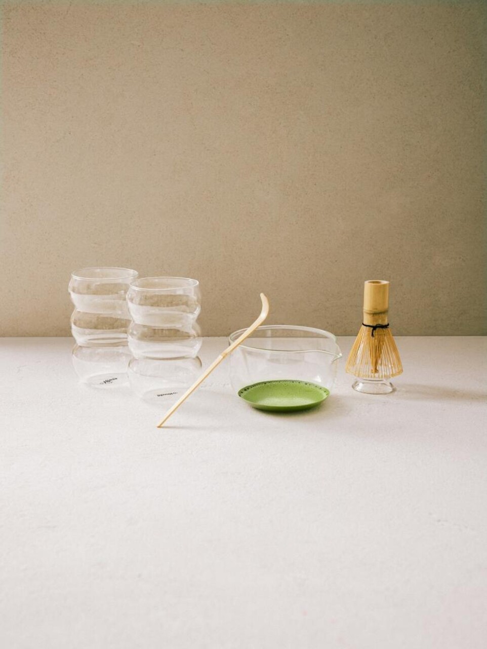 Set 4 piese pentru matcha Izanami, Homla, 550 ml/600 ml, sticla/bambus, natur/transparent - view 2